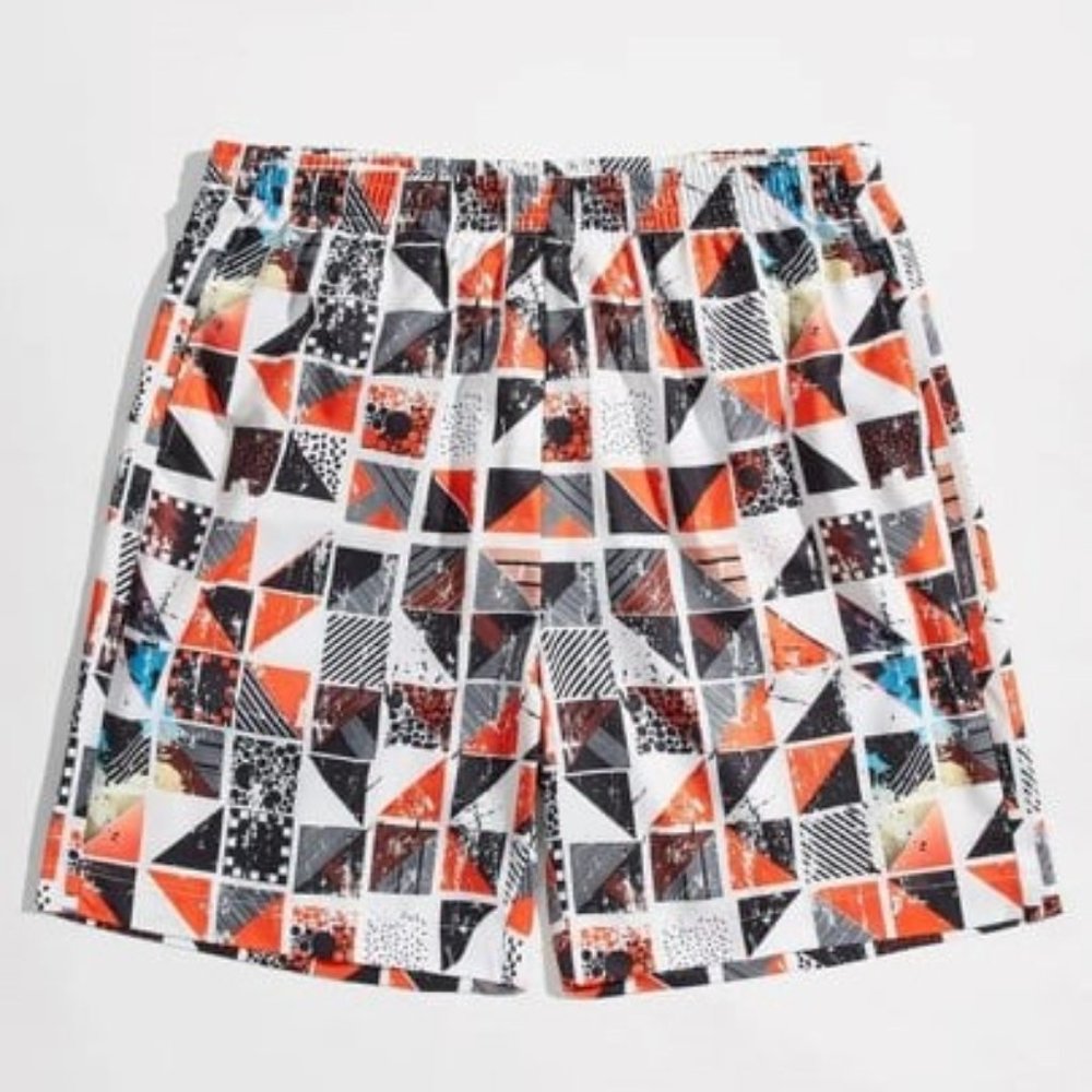 Men's Pathwork Shorts Orange Black